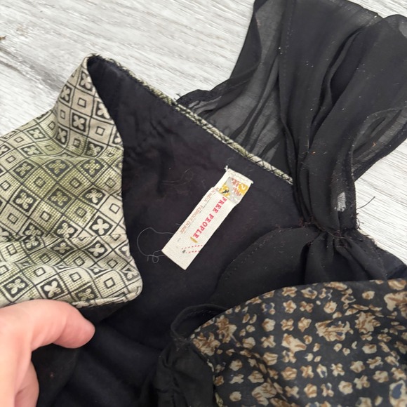 Free People One Shoulder Mixed Print Maxi Dress Belted Boho Small whimsygoth - Picture 5 of 6